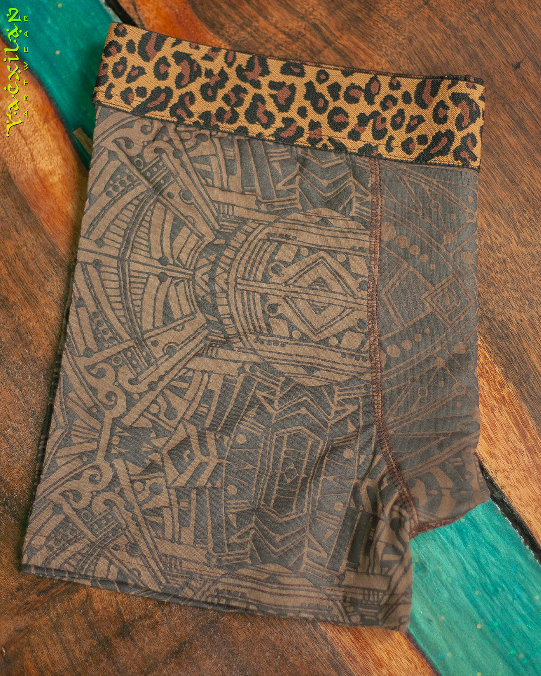 Underwear Men Bamboo Veg Dye Veg Print - Brown POPPYFIELDS Leopard